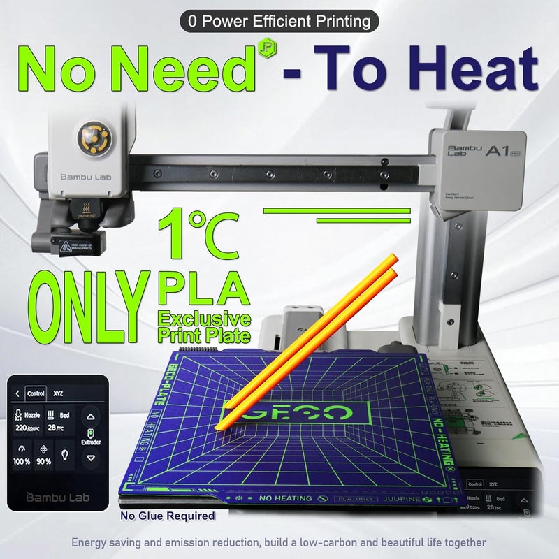 Wefuit JUUPINE 2025 New Upgraded GECO Plate for Bambu Lab A1 Mini 3D Printer,PLA Cold Plate (No Heating) 184X184mm Magnetic Spring Steel 0℃ Printing Hot Bed No Glue Required. - Image 3